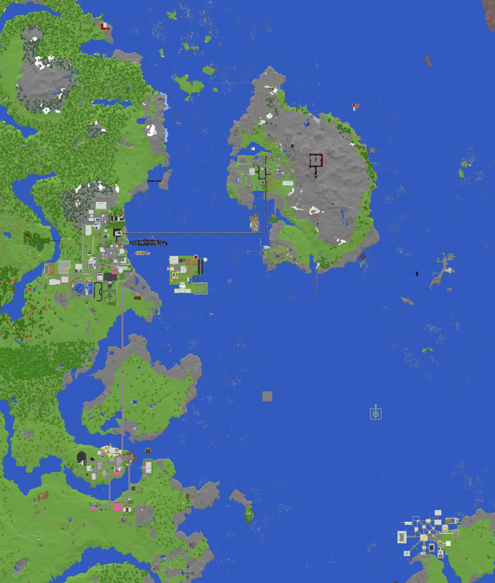 Map of the island from above with the famous places
